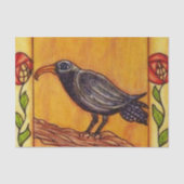 Papier Mousseline Black Crow Art Déco Art folk Rose (Recto)