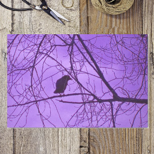 Papier Mousseline Black Crow Ciel violet Arbres Éffrayants noirs