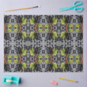 Papier Mousseline Black Currants Berries & Green Leaf Pattern (Artisanat)
