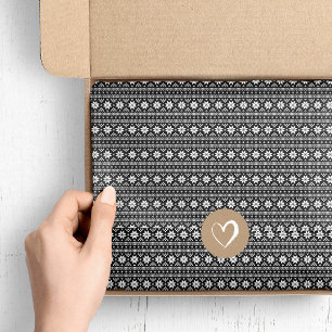 Papier Mousseline Black Fair Isle Sweat Motif de Noël