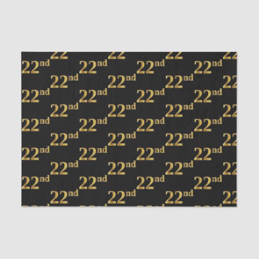 Papier Mousseline Black, Faux Gold 22e (Vingt-deuxième) (Recto)