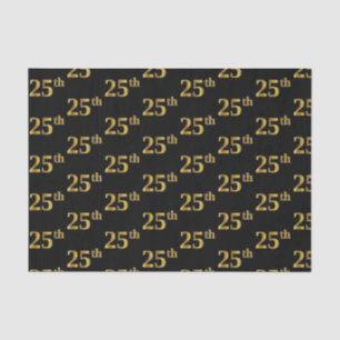 Papier Mousseline Black, Faux Gold 25e (Vingt-cinquième)
