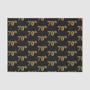Papier Mousseline Black, Faux Gold 70th (Seveneth)