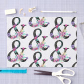 Papier Mousseline Black Floral Moderne Ampersand Chic Printemps Mari (Artisanat)