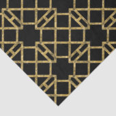 Papier Mousseline Black Gold Art déco Chinois Chippendale Découpage (Détail)