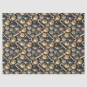 Papier Mousseline Black Gold Christmas Pattern#12 ID1009 (Recto)