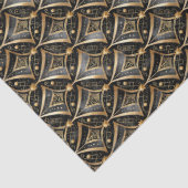 Papier Mousseline Black Gold Christmas Pattern#15 ID1009 (Détail)