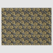 Papier Mousseline Black Gold Christmas Pattern#29 ID1009 (Recto)