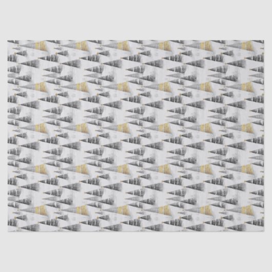 Papier Mousseline Black Gold Christmas Pattern#8 ID1009 (Recto)