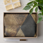 Papier Mousseline Black & Gold Diamond Checkers Pattern  (Cadeau)