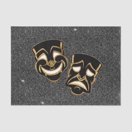 Papier Mousseline Black Gold Parties scintillant Comédie et théâtre (Recto)