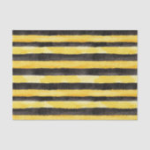 Papier Mousseline Black Gold Yellow Bee Stripes Anniversaire (Recto)