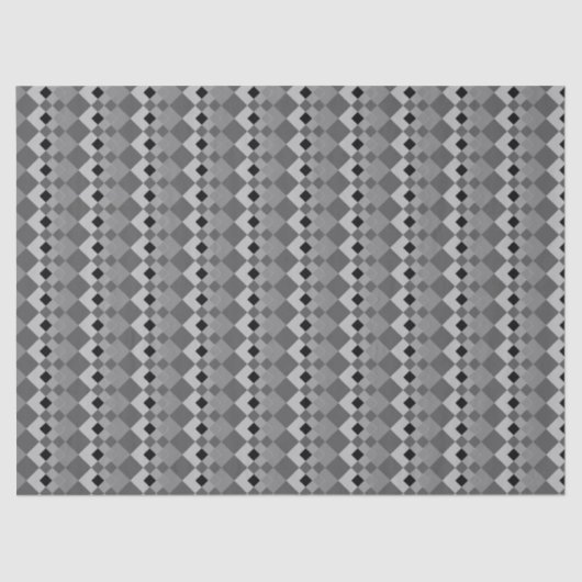 Papier Mousseline Black Grey Chic Diamond Motif Abstrait géométrique (Recto)