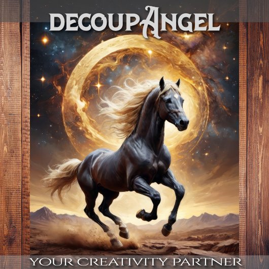 Papier Mousseline Black Horse Moonlight Majesty - Découpage -