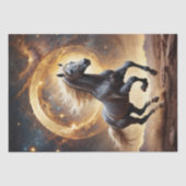 Papier Mousseline Black Horse Moonlight Majesty - Découpage - (Recto)