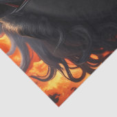Papier Mousseline Black Horse on Fire v1 decoupage (Détail)