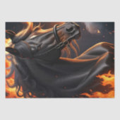 Papier Mousseline Black Horse on Fire v1 decoupage (Recto)