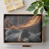 Papier Mousseline Black Horse on Fire v2 decoupage (Cadeau)