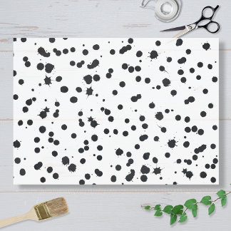 Papier Mousseline Black Ink Splatter