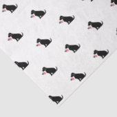 Papier Mousseline Black Lab American Flag USA Preppy Pet Love (Détail)