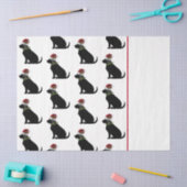 Papier Mousseline Black Lab Chien Noël Santa Hat Holly Moderne (Artisanat)