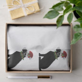 Papier Mousseline Black Lab Chien Noël Santa Hat Holly Moderne (Cadeau)