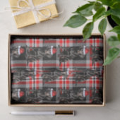 Papier Mousseline Black Lab Père Noël Dog sur Plaid Noël (Cadeau)