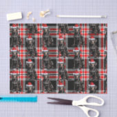 Papier Mousseline Black Lab Père Noël Dog sur Plaid Noël (Artisanat)