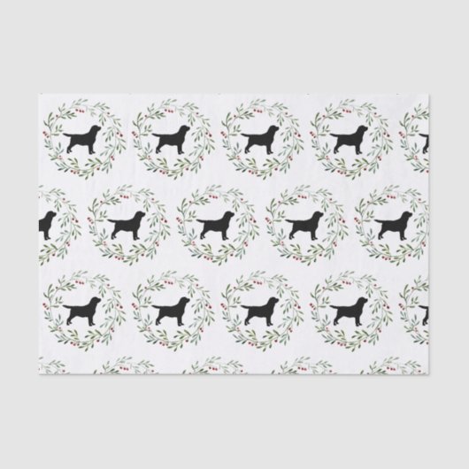 Papier Mousseline Black Labrador Retriever Christmas Wreath Dog (Recto)