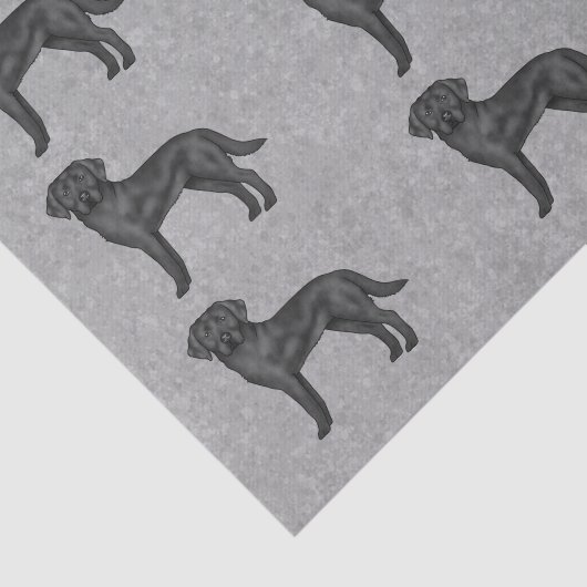 Papier Mousseline Black Labrador Retriever Dog Imprimer Motif Grey (Détail)