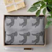 Papier Mousseline Black Labrador Retriever Dog Imprimer Motif Grey (Cadeau)