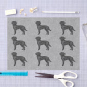 Papier Mousseline Black Labrador Retriever Dog Imprimer Motif Grey (Artisanat)