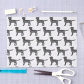 Papier Mousseline Black Labrador Retriever Motif de dessin de chien (Artisanat)