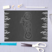 Papier Mousseline Black Leather Silver Chrome Motorcycle Party (Artisanat)