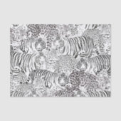 Papier Mousseline Black Leopard Tiger Animals Pattern (Recto)