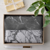 Papier Mousseline Black & Marbre blanc Modern Glam Soirée tendance (Cadeau)