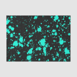 Papier Mousseline Black Mint Paint Splatter Artistic Splash Creative