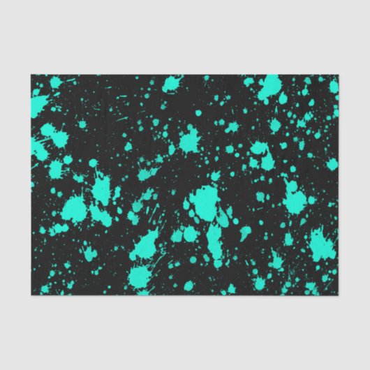 Papier Mousseline Black Mint Paint Splatter Artistic Splash Creative (Recto)