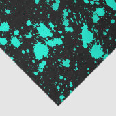 Papier Mousseline Black Mint Paint Splatter Artistic Splash Creative (Détail)