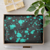 Papier Mousseline Black Mint Paint Splatter Artistic Splash Creative (Cadeau)
