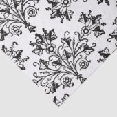 Papier Mousseline Black on White Elegant Floral Damask (Détail)