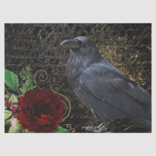 Papier Mousseline Black Raven Rose Whimsical