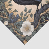 Papier Mousseline Black Raven William Morris inspiré (Détail)