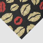 Papier Mousseline Black Red Gold Lips Birthday (Détail)