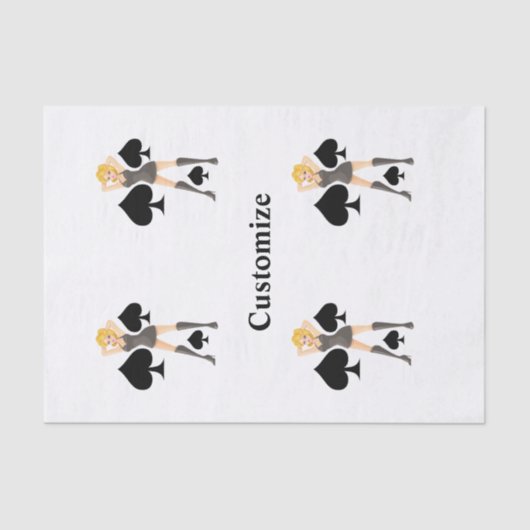 Papier Mousseline Black Spades Blonde Queen (Recto)