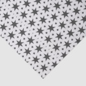 Papier Mousseline Black Stars on White Geometric Pattern (Détail)