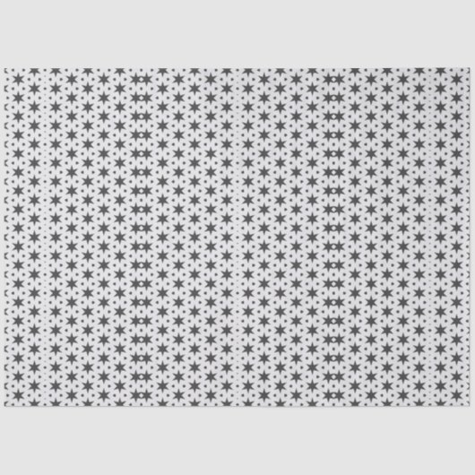 Papier Mousseline Black Stars on White Geometric Pattern (Recto)