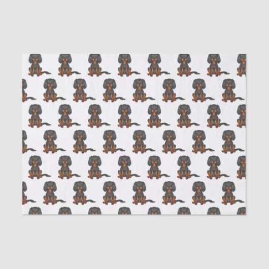 Papier Mousseline Black & Tan Cavalier King Charles Motif espagnol (Recto)