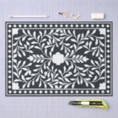 Papier Mousseline Black Traditional Bone Inlay Decoupage Paper (Artisanat)