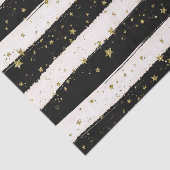Papier Mousseline Black White Aquarelle rayures Gold Parties scintil (Détail)